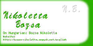 nikoletta bozsa business card